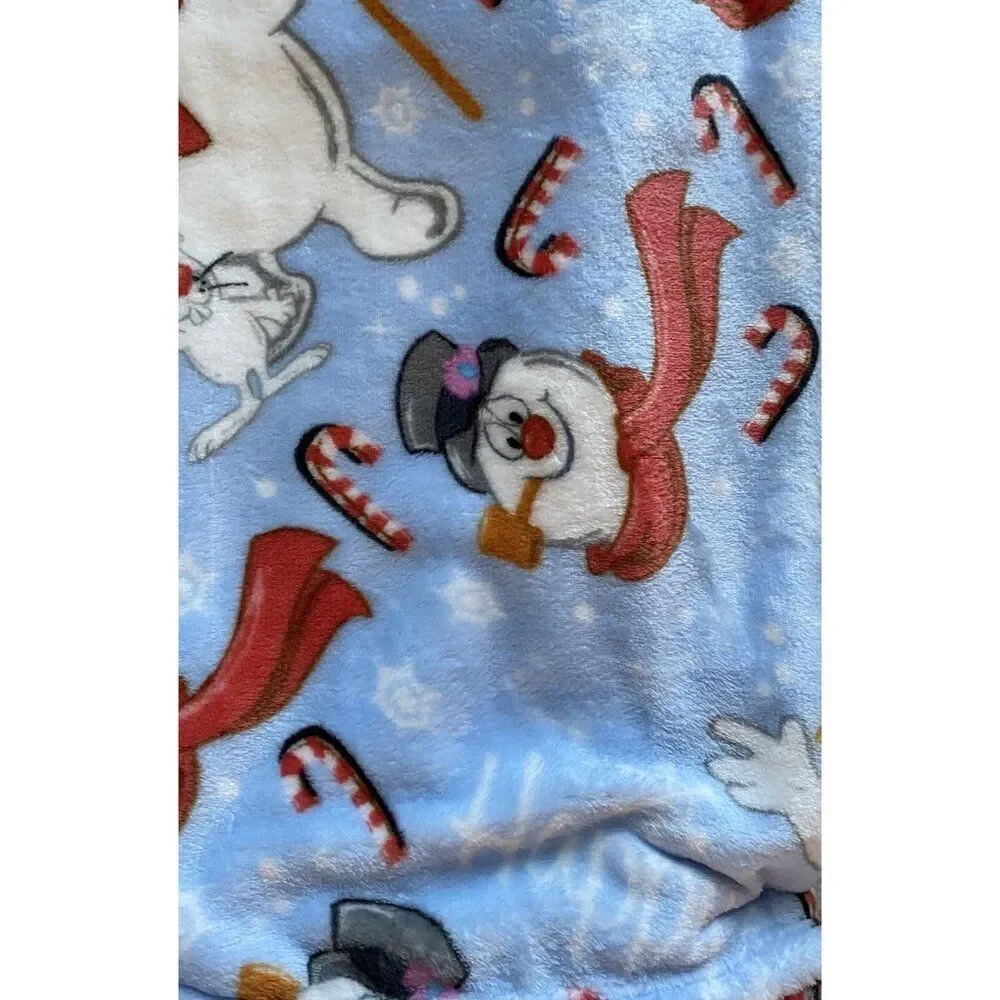 Christmas Frosty‎ The Snowman Jolly Fun Cloud Throw Blanket 60 X 70” Candy Cane